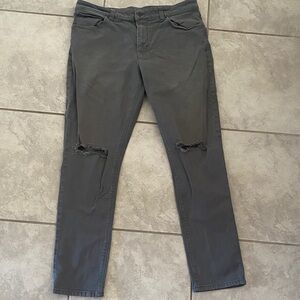 ASOS Gray Distressed Skinny Jeans